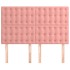 Cabeceros 4 unidades terciopelo rosa 72x5x78/88