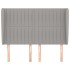 Cabecero con orejas de tela gris claro 147x23x118/128