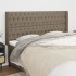 Cabecero con orejas de tela gris taupe 203x16x118/128