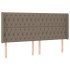 Cabecero con orejas de tela gris taupe 203x16x118/128