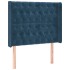 Cabecero con orejas de terciopelo azul oscuro 93x16x118/128