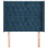 Cabecero con orejas de terciopelo azul oscuro 93x16x118/128
