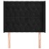 Cabecero con orejas de terciopelo negro 93x16x118/128