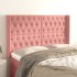 Cabecero con orejas de terciopelo rosa 163x16x118/128