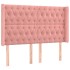 Cabecero con orejas de terciopelo rosa 163x16x118/128