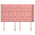 Cabecero con orejas de terciopelo rosa 163x16x118/128