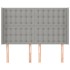 Cabecero con orejas de tela gris claro 147x16x118/128