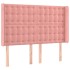 Cabecero con orejas de terciopelo rosa 147x16x118/128