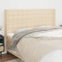 Cabecero con orejas de tela color crema 163x16x118/128