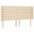 Cabecero con orejas de tela color crema 163x16x118/128