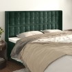 Cabecero con orejas de terciopelo verde oscuro 163x16x118/128cm