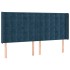 Cabecero con orejas de terciopelo azul oscuro 203x16x118/128