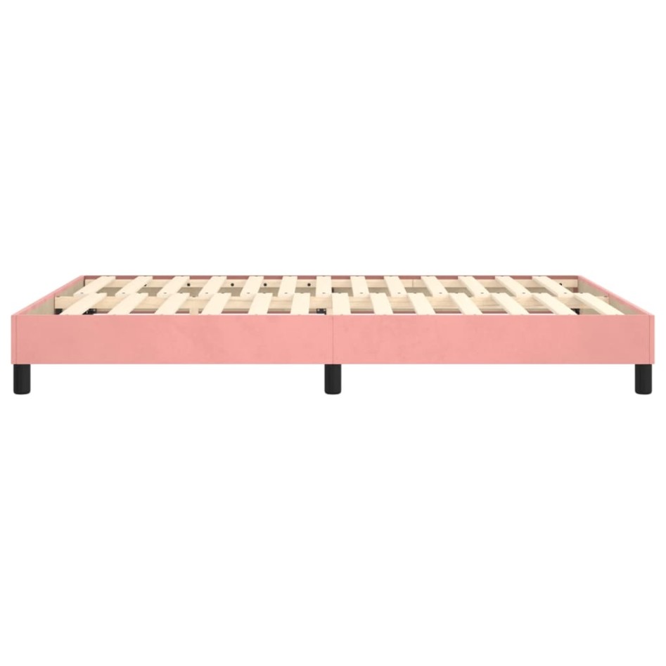Estructura de cama sin colchón terciopelo rosa 140x200