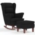 Sillón mecedora patas madera y taburete terciopelo