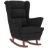 Sillón mecedora patas madera y taburete terciopelo
