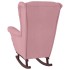 Sillón mecedora patas madera y taburete terciopelo