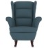 Sillón mecedora patas madera y taburete terciopelo