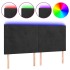 Cabecero con luces LED terciopelo negro 160x5x118/128