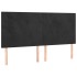 Cabecero con luces LED terciopelo negro 160x5x118/128