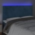 Cabecero con luces LED terciopelo azul oscuro 160x5x118/128