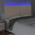 Cabecero luces LED cuero sintético capuchino 180x5x118/128