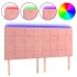 Cabecero con luces LED terciopelo rosa 160x5x118/128