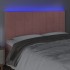 Cabecero con luces LED terciopelo rosa 160x5x118/128