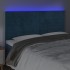Cabecero con luces LED terciopelo azul oscuro 180x5x118/128