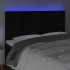 Cabecero con luces LED terciopelo negro 180x5x118/128