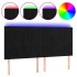 Cabecero con luces LED terciopelo negro 160x5x118/128