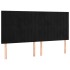 Cabecero con luces LED terciopelo negro 160x5x118/128