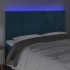 Cabecero con luces LED terciopelo azul oscuro 180x5x118/128