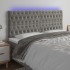 Cabecero con luces LED terciopelo gris claro 180x7x118/128