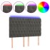 Cabecero con luces LED terciopelo gris oscuro 160x7x118/128