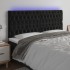 Cabecero con luces LED terciopelo negro 180x7x118/128