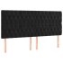 Cabecero con luces LED terciopelo negro 180x7x118/128