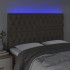 Cabecero con luces LED tela gris taupe 160x7x118/128