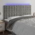 Cabecero con luces LED terciopelo gris claro 160x5x118/128