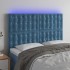Cabecero con luces LED terciopelo azul oscuro 144x5x118/128