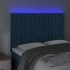 Cabecero con luces LED terciopelo azul oscuro 144x5x118/128