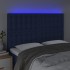 Cabecero con luces LED tela azul 144x5x118/128