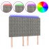 Cabecero con luces LED terciopelo gris claro 144x5x118/128