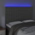 Cabecero con luces LED terciopelo gris claro 144x5x118/128