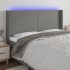 Cabecero con LED de tela gris oscuro 183x16x118/128