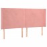 Cabecero con LED de terciopelo rosa 203x16x118/128
