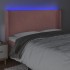 Cabecero con LED de terciopelo rosa 203x16x118/128