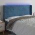 Cabecero con LED de terciopelo azul oscuro 183x16x118/128
