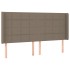 Cabecero con LED de tela gris taupe 203x16x118/128