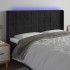 Cabecero con LED de terciopelo negro 183x16x118/128