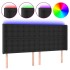 Cabecero con LED cuero sintético negro 163x16x118/128